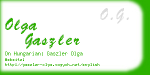 olga gaszler business card